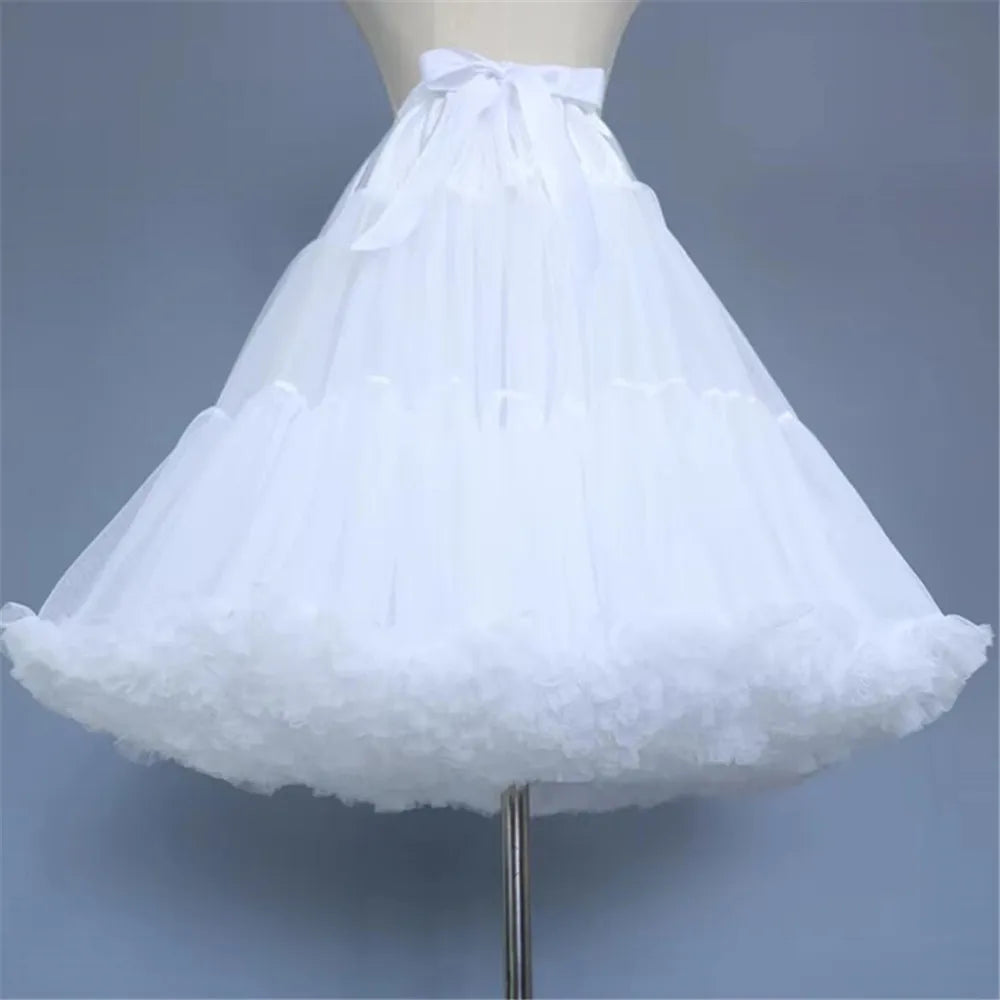 Damen Blumenstil Lolita Reifröcke Krinoline Innerer Reifrock Cosplay Tüll Puffy Cancan Rock Unter Hochzeitskleidern