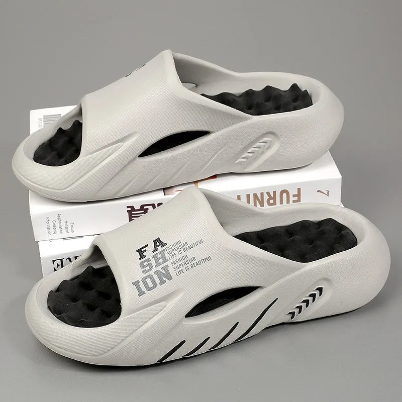 New Summer Man Massage Slippers 2026 Indoor Outdoor Beach Sandals Soft Bottom Casual Slippers Male Flip Flops Mens Sandals