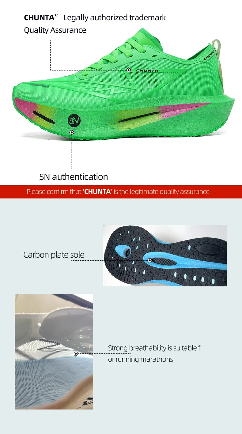 Marathon Men Running Shoes Carbon Board Speciality Sports Breathable Lightweight Women's Comfortable Athletic Chunta Sneakers