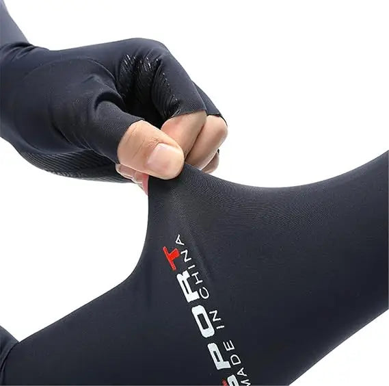 Summer Anti-UV Cooling ‌Ice Silk Arm Sleeves Breathable Stretchy Cover UV Protection Sun Sleeves for Cycling Running Sports