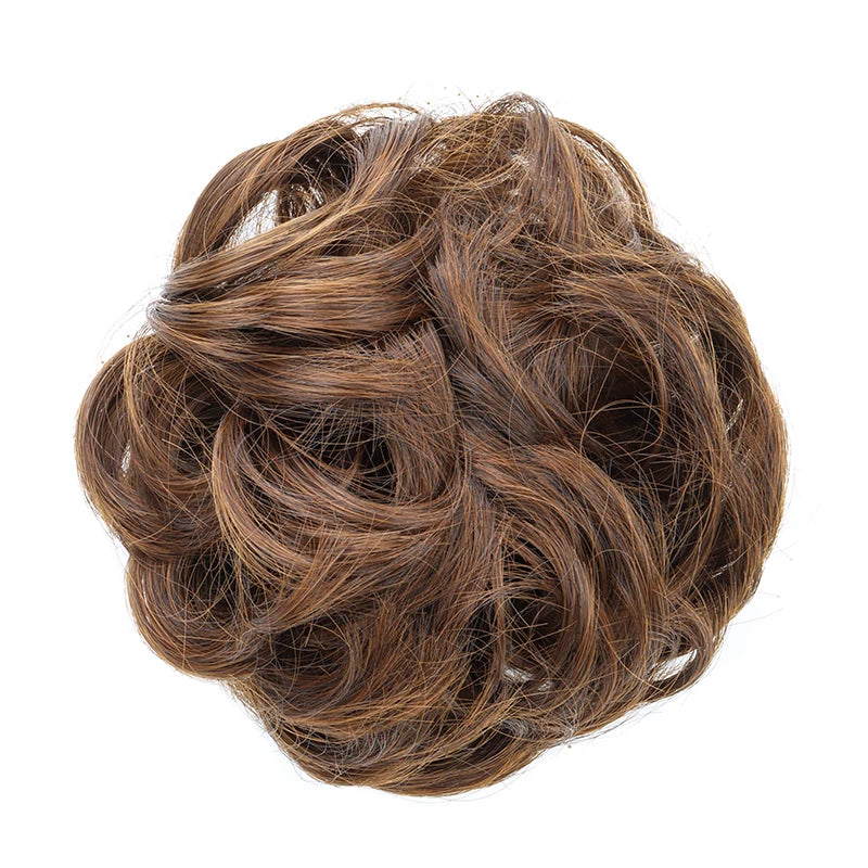 Synthetic Messy Bun Chignon Donut Hair Pad Elastic Hair Rope Rubber Band Black Brown Blonde Hairpiece for Women