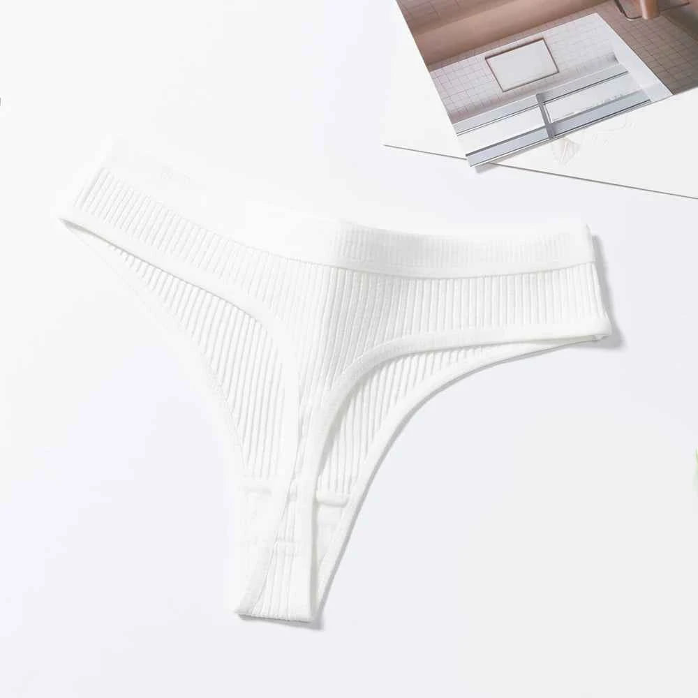 3Pcs/Set Thongs Women's Panties Striped Briefs Girls Solid Color Elastic Underwear Female Sexy Lingeries Hot Comfort G-string