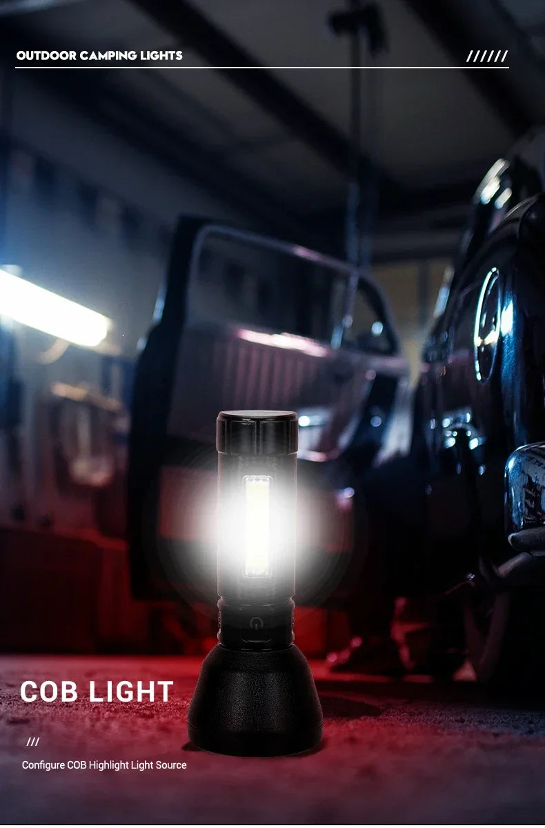 5 LED High Power Led Flashlights Rechargeable Camping Torch 5 Lighting Modes For Outdoor Camping Adventure Lamp with Side Light