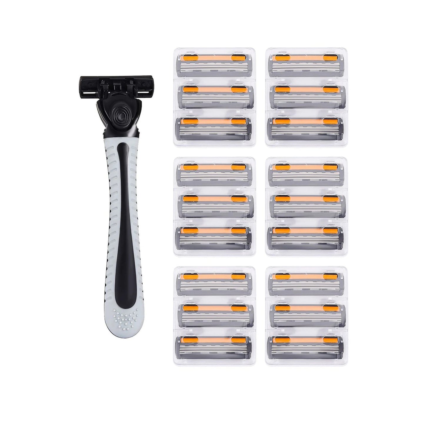 Men's Shaver Stainless Steel Shaving Three Layer Blade Shaver Reusable Razor Imported Blade Professional Barber Shaving Tools