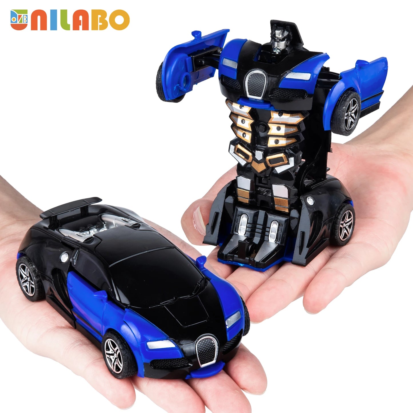 Transformable Robot Sports Car Toys, No Batteries, Educational Kids Gift, Colorful Model Vehicle for Play Learning