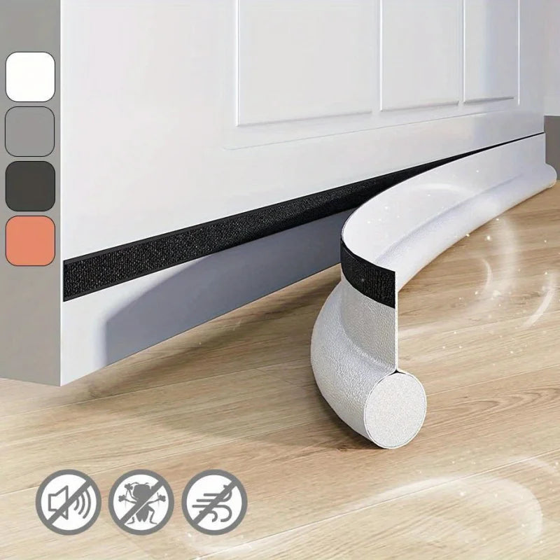 Door Draft Stopper Adjustable Under Door Seal Strip Weatherproof One Side Gap Blocker Foam Weatherstrip for Cold Air Prevention