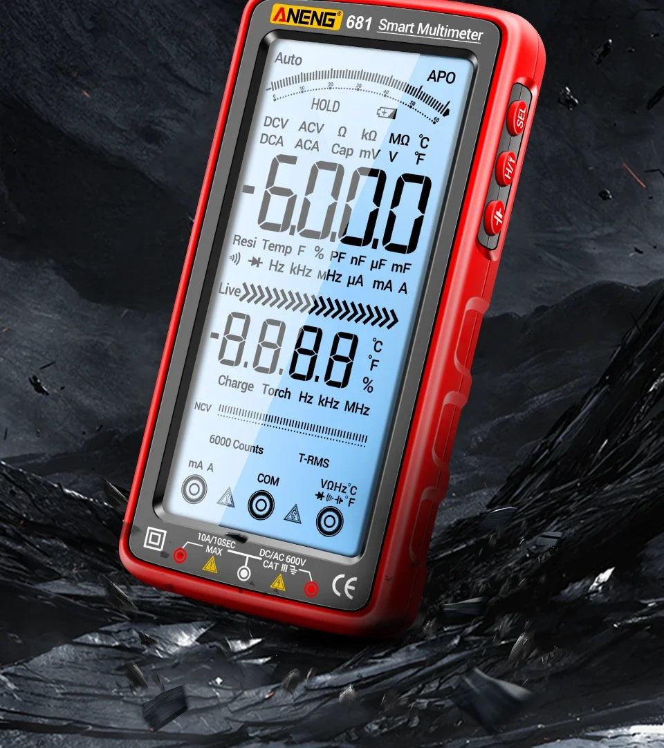 ANENG 681 Non-contact Voltage Tester AC/DC Rechargable Digital Professional MultimeterVoltage Meter LCD Screen Current Tester - Shoppiline