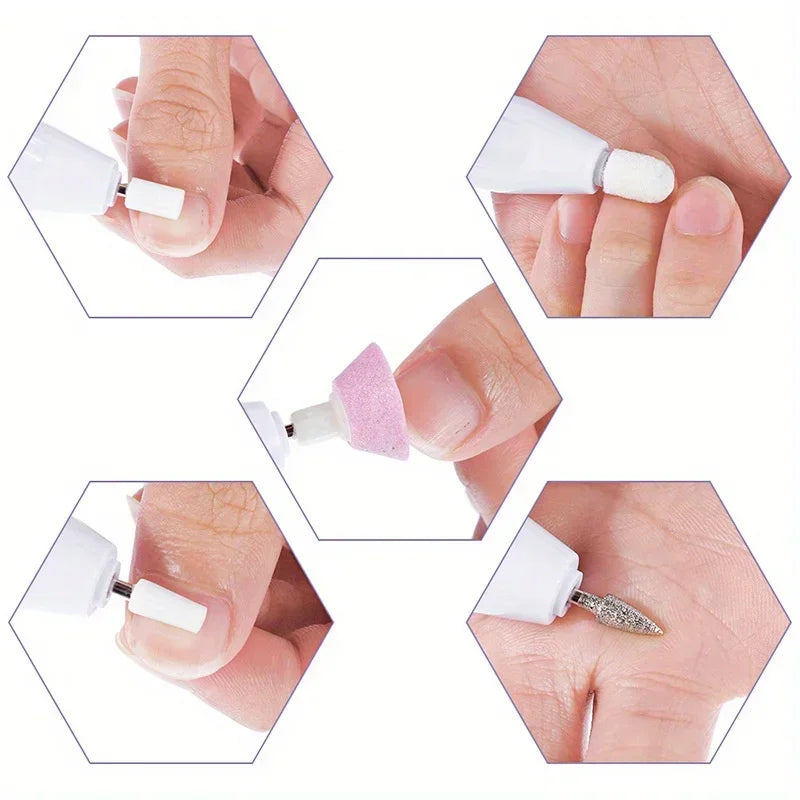 6-in-1 Professional Electric Nail Drill Kit – Nail File Pen for Filing, Polishing & Exfoliating