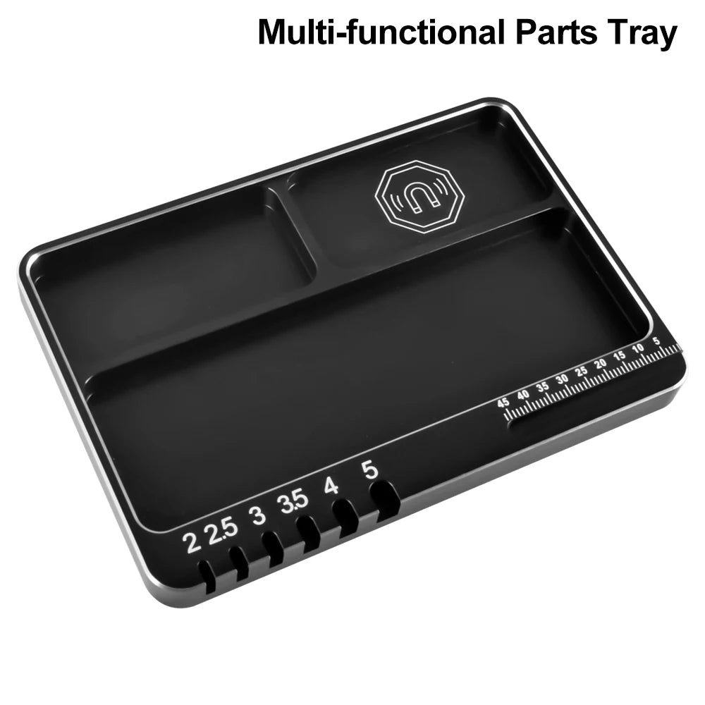 9IMOD RC Schraubenablage mit Magnetpad Aluminiumlegierung Magnetschrauben-Speicherplatte für RC Flugzeug Auto Boot Reparaturwerkzeug
