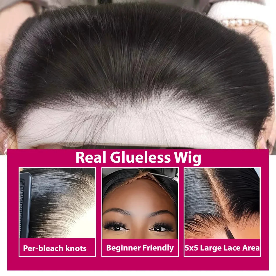100% Human Hair Wigs 250 Density 5x5 Glueless Lace Frontal Wigs for Women Body Wave 13x4 Lace Frontal Remy  Human Hair Wig 13x6 HD Transparent Lace Front Human Hair Wig 40 Inch Pre Plucked