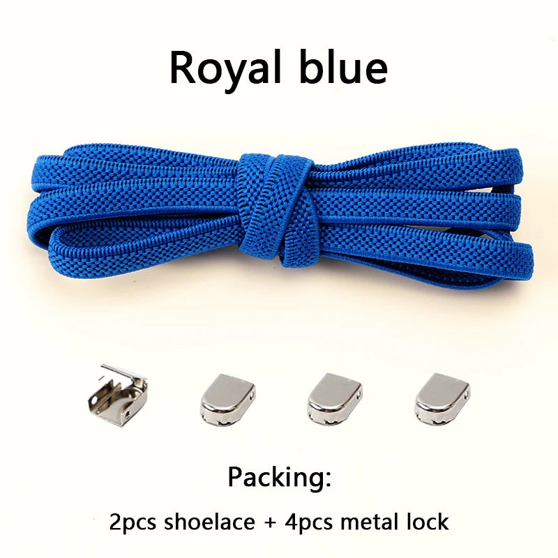 1 Paar Schnürsenkel ohne Binden, Metallschnallen, elastisch für Sneaker, Einheitsgröße für Erwachsene und Kinder, Schnell-Schnürsenkel, Lazy Sport Gummischnürsenkel