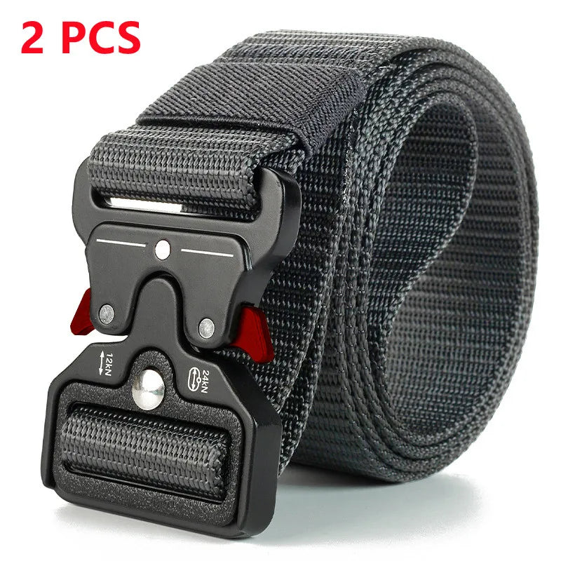 Ceinture tactique authentique à dégagement rapide, ceinture militaire d'extérieur en nylon souple véritable, accessoires de sport pour hommes et femmes, ceinture noire