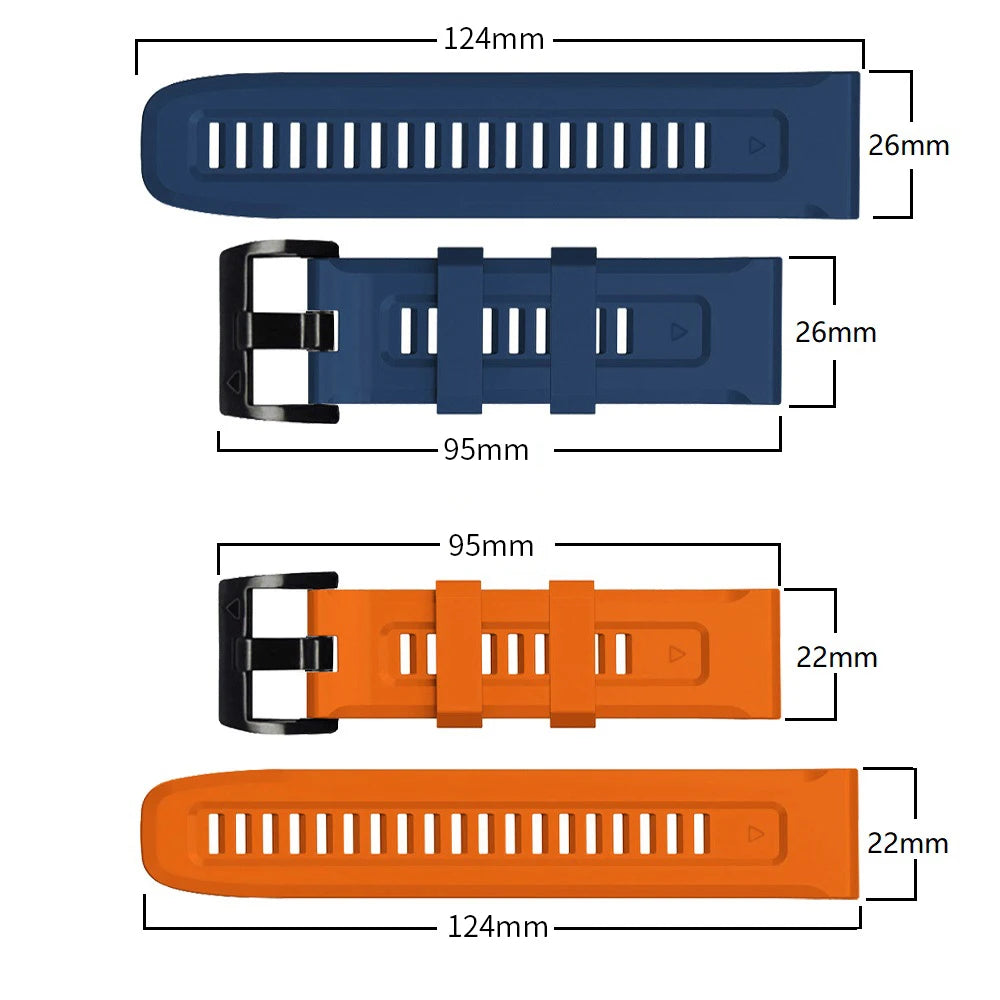 Bracelet QuickFit 22mm 26mm pour Garmin Epix Gen 2, en silicone pour Garmin Fenix 7 7X 5Plus 6XPro Enduro 2