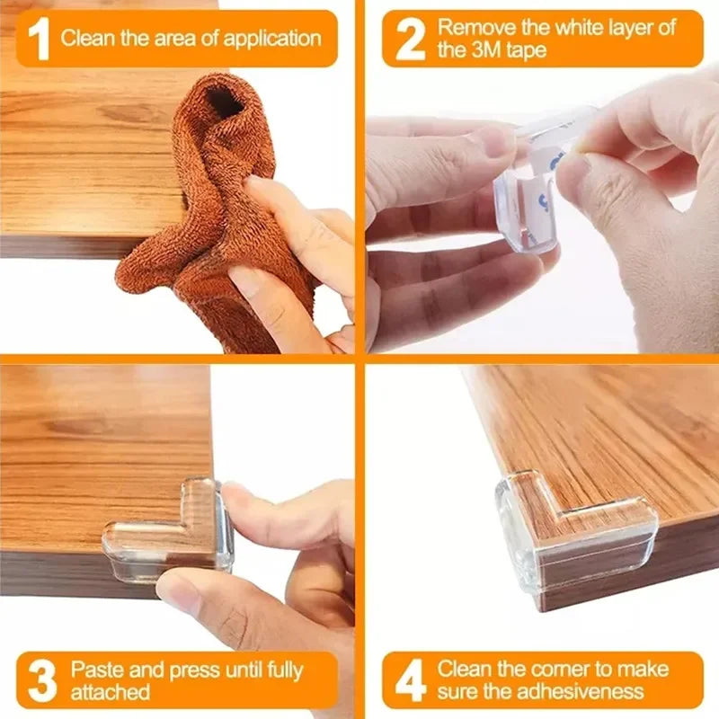4/8/10/12Pcs Baby Safety Silicone Protector Table Corner Edge Protection Cover Transparent Anti Collision Soft Guard Home Tool