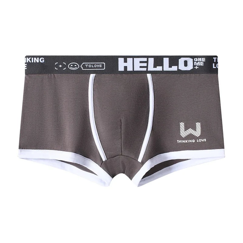 1 caleçon pour homme en coton, sous-vêtement 3 couleurs L XL 2XL 3XL, ceinture douce à lettres respirante, souple, mode sport