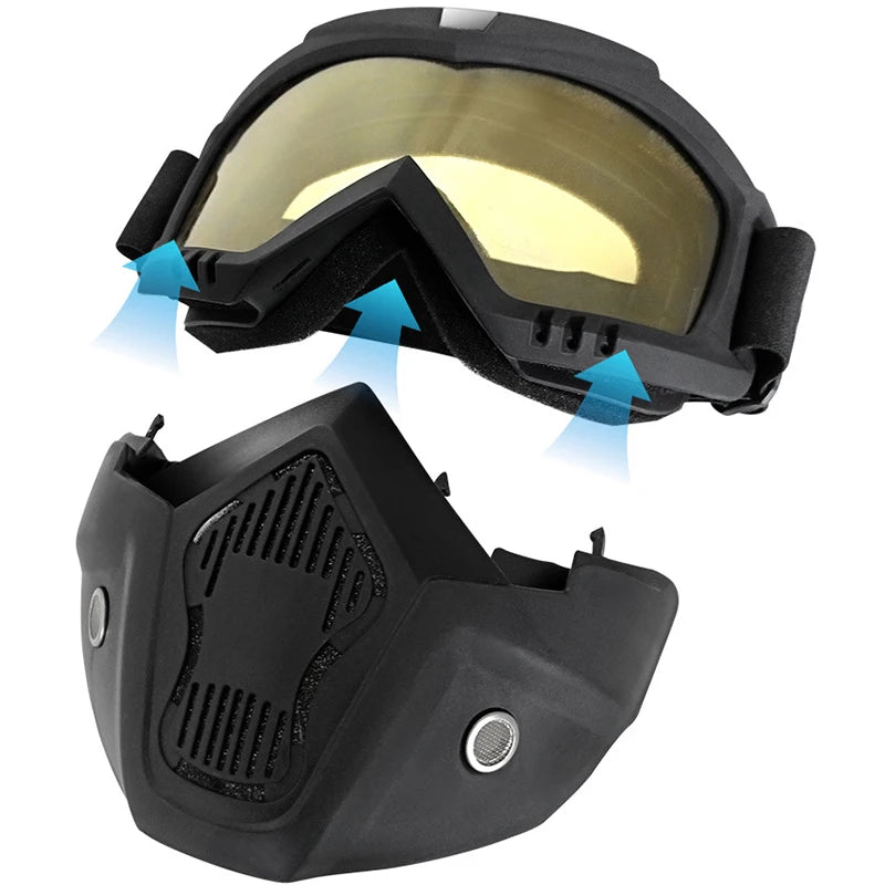 2025 NEW Outdoor Sports Windproof Mask Goggle HD Motorcycle Glasses Snowboard Eyewear Riding Motocross Summer UV Sunglasses
