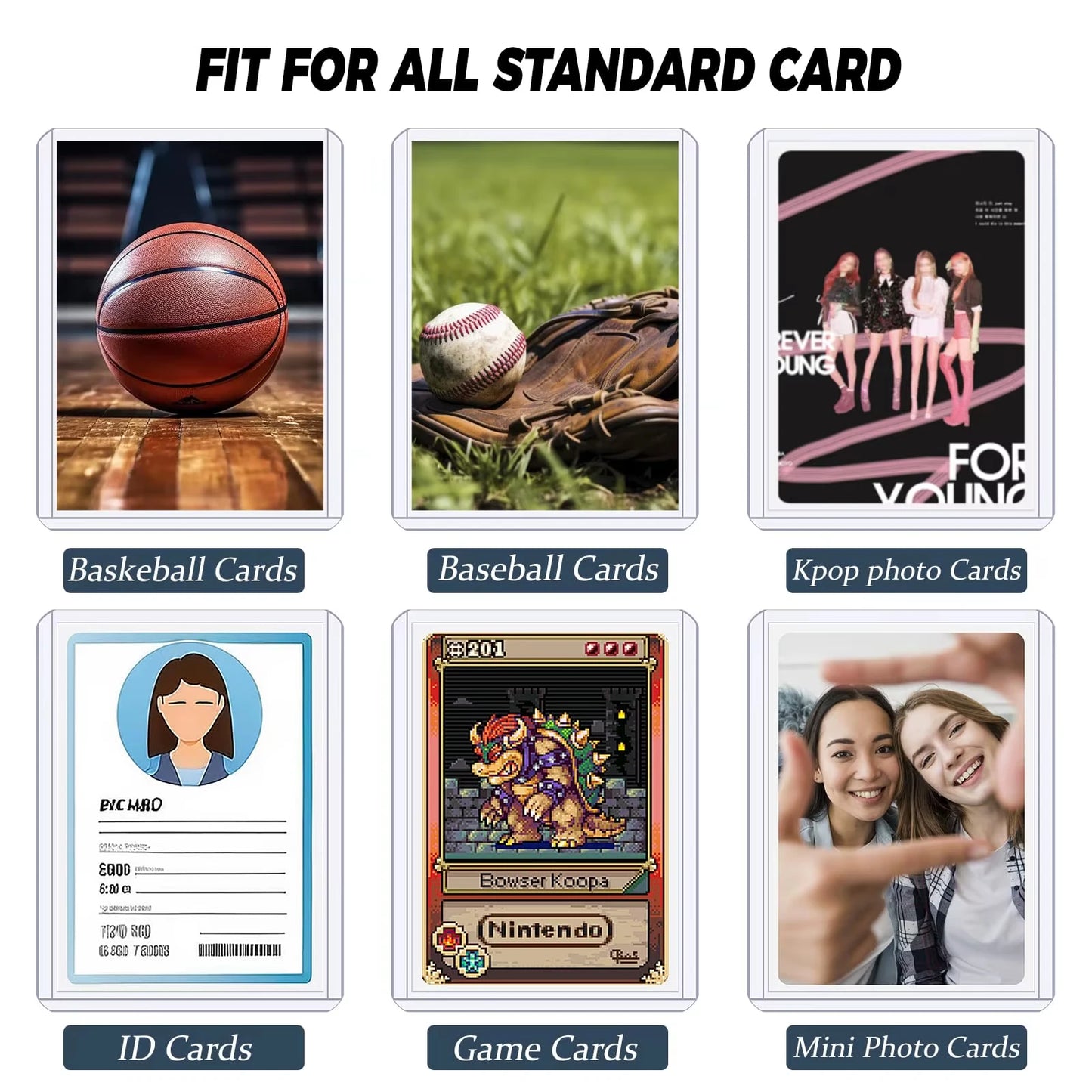 600pcs Hard Card Sleeves And Soft Card Holder Covered With Protective Filmclear Trading Protectors For Pokmone Football Gamecard