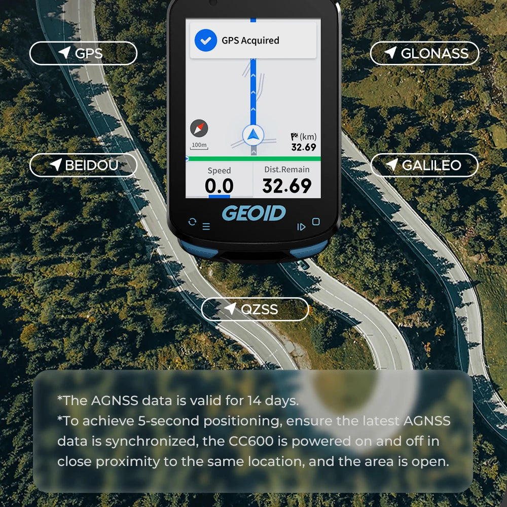 GEOID CC600 Route Navigation Bicycle GPS Computer 11 Languages Wireless Bike Speedometer Automatical WIFI ANT+ Odometer - Shoppiline