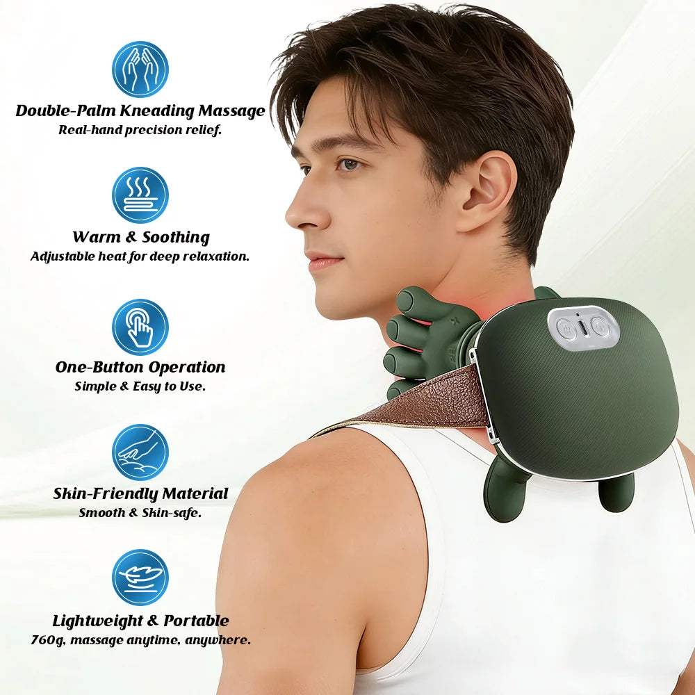 Bionic Neck Shoulder Massager Multifunctional 3-Level Cervical Massage Electric Heating Kneading Muscles Massage  Neck Waist Leg