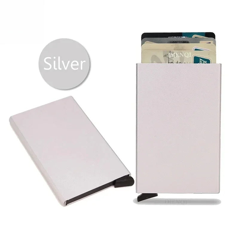 Small and Practical Pop Up Minimalist Smart Wallet Thin Slim RFID Credit Card Holder for Men Women Metal Purse Mini Wallets