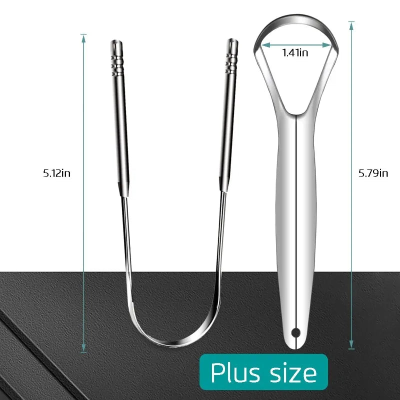 3PCS Stainless Steel Tongue Scraper Professional Tongue Brush Cleaner for Removing Tongue Coating Oral Care Tool