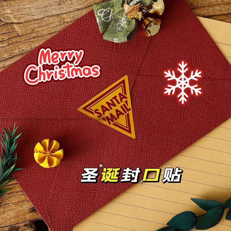120 Stück Geschenkverschlussaufkleber Weihnachtsdesign Selbstklebend PP Weihnachtsmann Post Festliche Party Geschäftsdekorationsetiketten