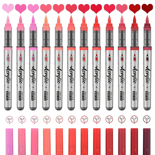 ZEEJOY 120/12/1 Colors Direct Liquid Acrylic Marker Pens Waterproof Pen Soft Brush Nib for Manga School Art Supplies Stationery