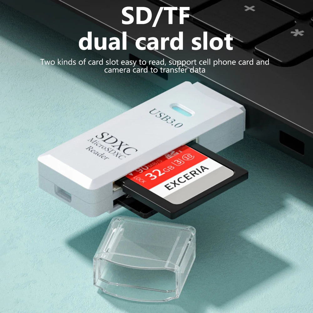 2-in-1 USB3.0/2.0 Card Reader USB3.0 To SD TF Memory Card Reader USB Flash Drive Cardreader Adapter For PC Laptops Accessories