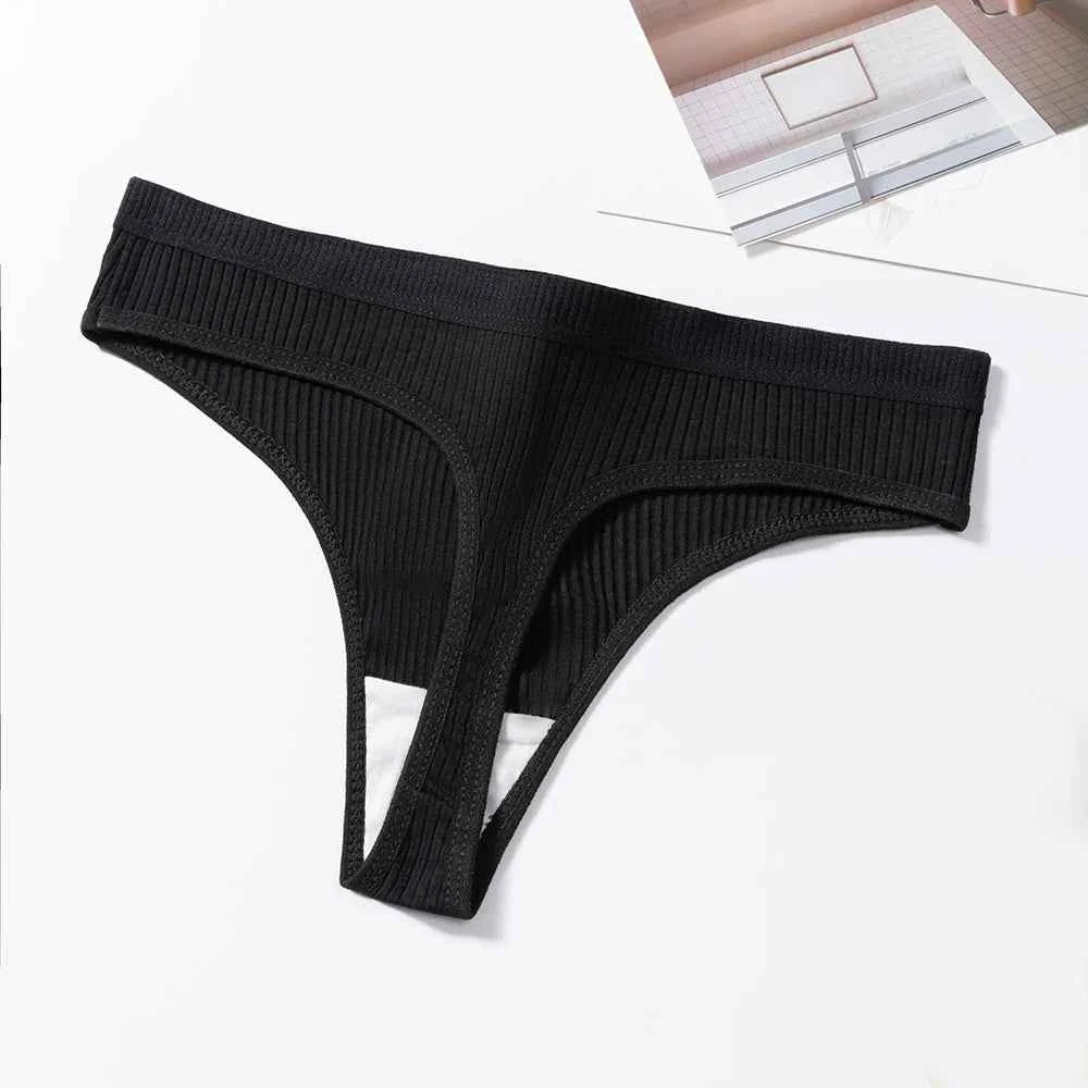 3Pcs/Set Thongs Women's Panties Striped Briefs Girls Solid Color Elastic Underwear Female Sexy Lingeries Hot Comfort G-string