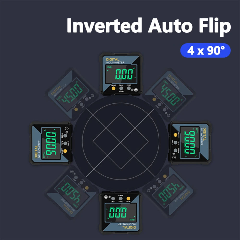 Woodworking Tools 4-sided Magnetic Dual Laser Inclinometer Digital Angle Measuring Instrument with Tilt Measurement Laser Level - Shoppiline