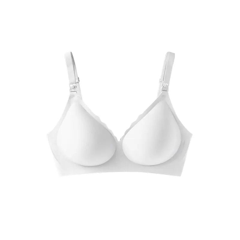 Front Open Nursing Bra Maternity Jelly Gel Laser Cutting Seamless Underwear Ultra Thin Breastfeeding Bra For Pregnant Women