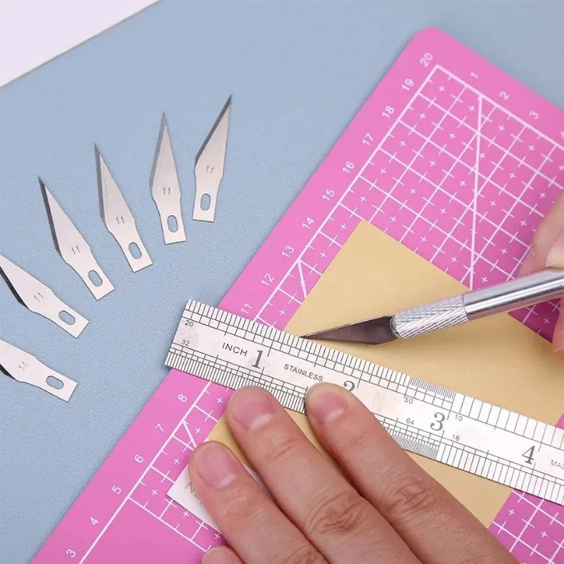 Engraving Cutter with Blade Metal Handle, Craft Carving, Sculpture Paper, Non-Slip Knife, DIY Repair, Leather Tools
