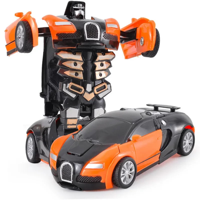Verformbares Spielzeugauto, Trägheitsaufprall, Ein-Knopf-Verformung, Jungenpuzzle, Kollisionsverformung, Autobot-Roboter