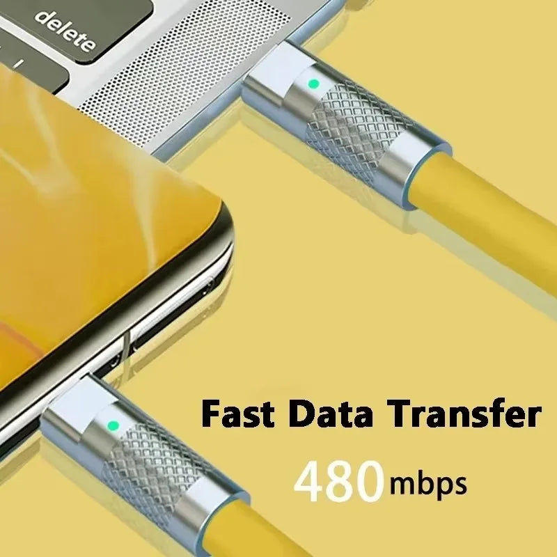 120W 6A Cable  Super Fast Charge PD Type C Liquid Silicone Cable 1M 1.5M 2M Cable C To C Quick Charger Cable for Xiaomi iPhone