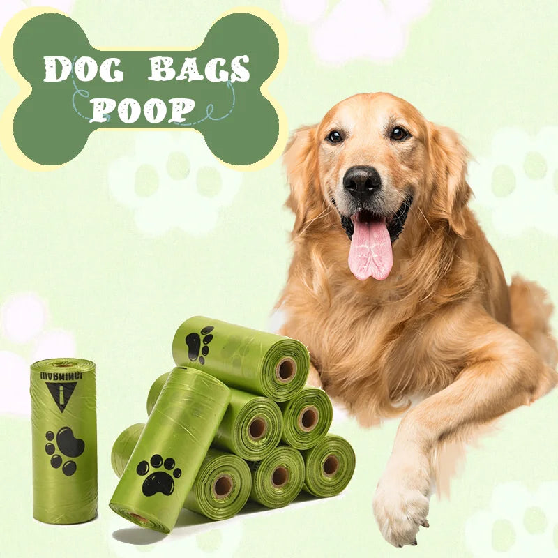 10Pcs Extra Thick Dog Poop Bags (22x30cm), Leak-Proof Paw Print Pet Waste Bags