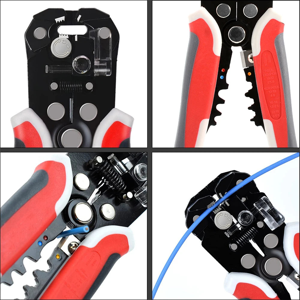 Crimper Cable Cutter Adjustable Automatic Wire Stripper Multifunctional Stripping Crimping Pliers Terminal Hand Tool - Shoppiline