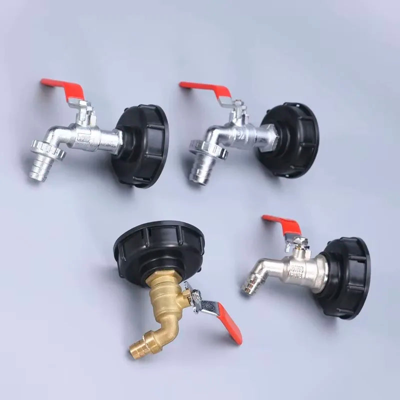 S60x6 Coarse Thread IBC Tank Tap Connecter x 1/2'' 3/4'' Water Coupling Adapter 1000L Garden Home Replacement Valve Fitting