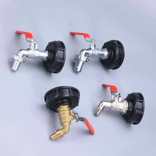 S60x6 Coarse Thread IBC Tank Tap Connecter x 1/2'' 3/4'' Water Coupling Adapter 1000L Garden Home Replacement Valve Fitting