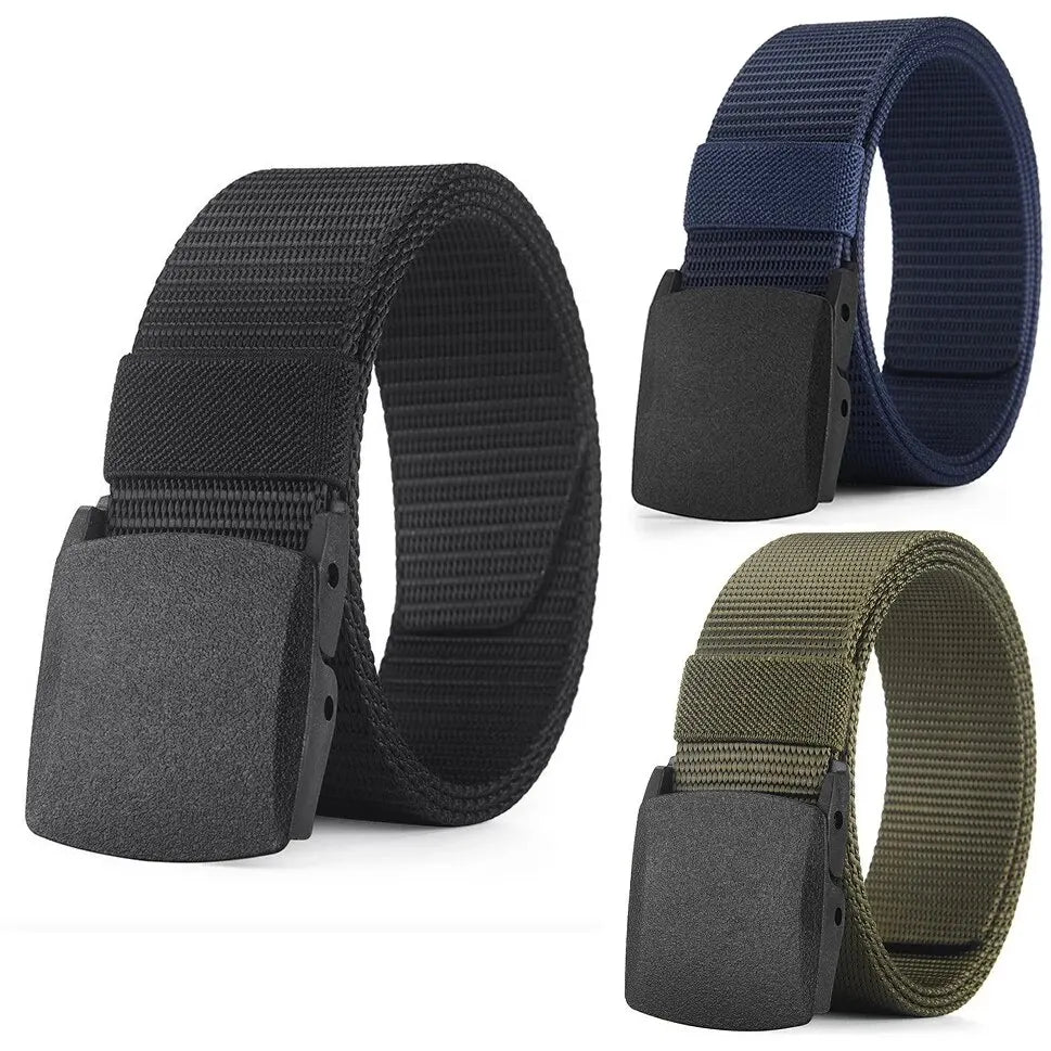Men's Belt Outdoor Casual Canvas Belt Metal Free Training Nylon Tactical Belt，Versatile For Jeans, Dress，Casual ，For Men Women
