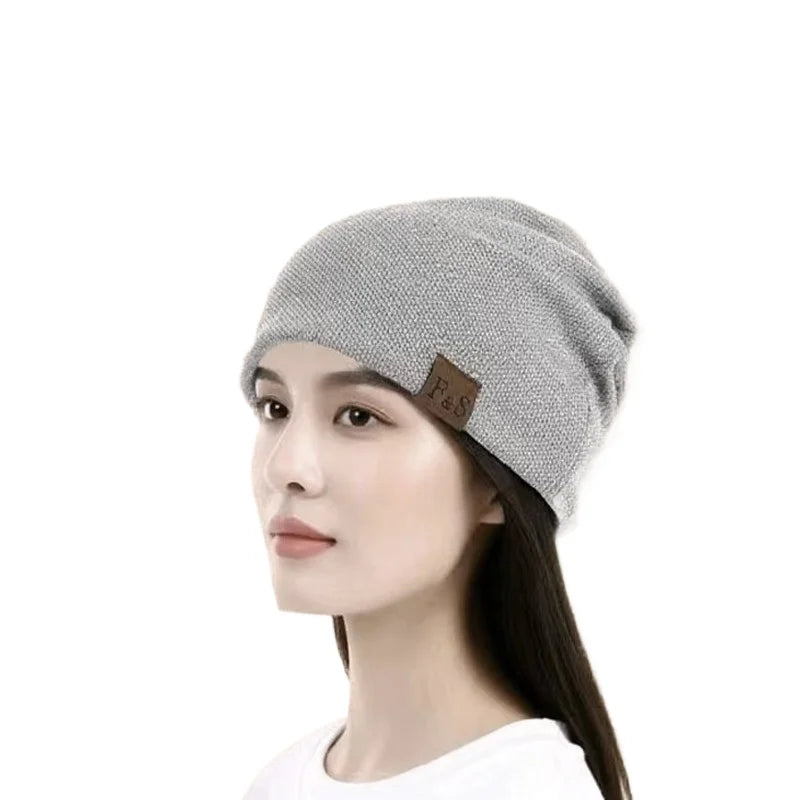 Pile pile hat, casual knitted hat, spring and autumn winter velvet addition, men's and women's outdoor Baotou pullover hat