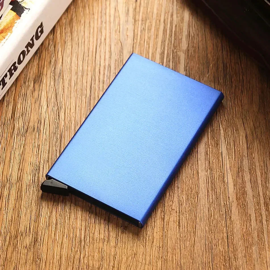 Small and Practical Pop Up Minimalist Smart Wallet Thin Slim RFID Credit Card Holder for Men Women Metal Purse Mini Wallets