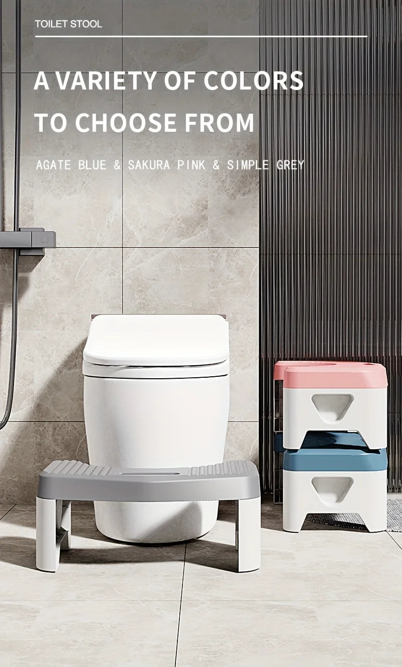 1Pc Toilet Stool for Bathroom, Comfort Toilet Stool for Adult Kids Pregnant Women, Squatting Aid Footstool, Anti Slip Thickening