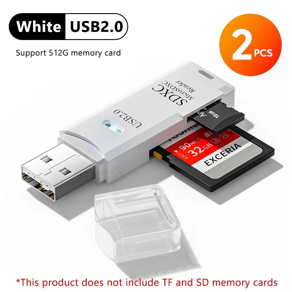 2-in-1 USB3.0/2.0 Card Reader USB3.0 To SD TF Memory Card Reader USB Flash Drive Cardreader Adapter For PC Laptops Accessories