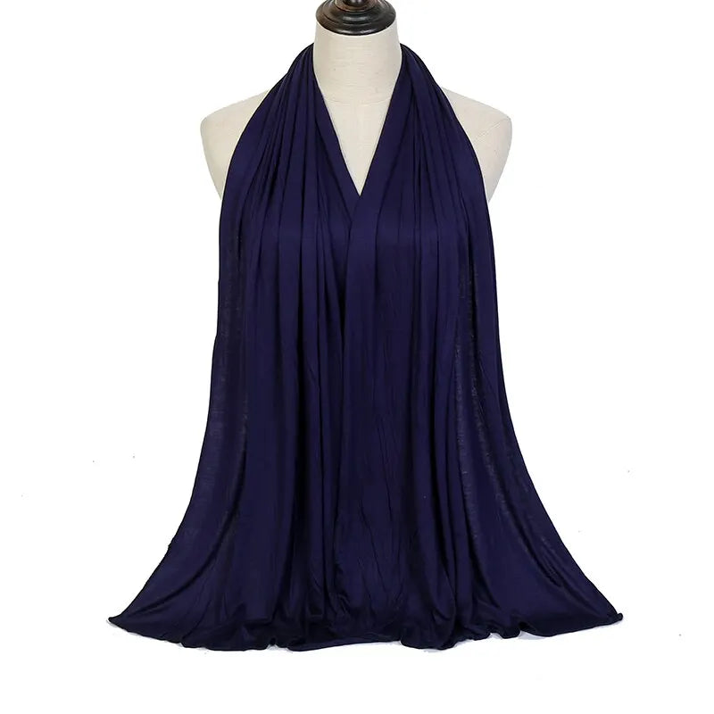 Modal Cotton Jersey Hijab Scarf For Women Stretch Shawl Plain Muslim Headband Fashion Solid Color Long Muffler 170*60cm