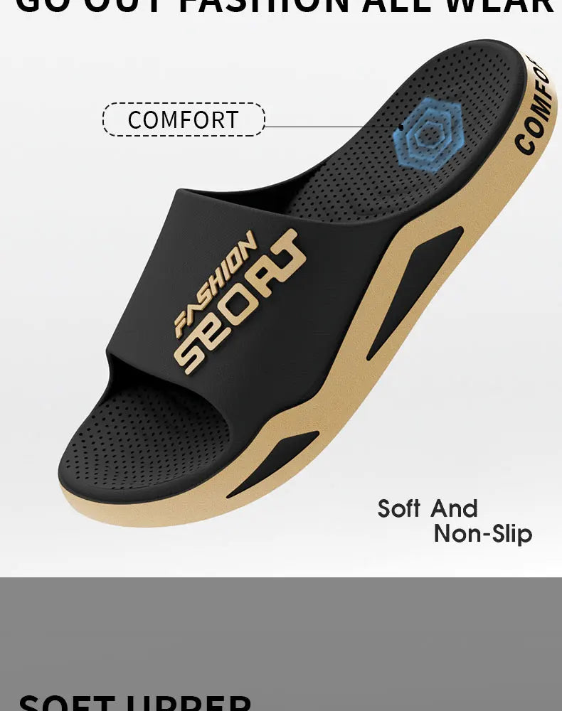 Men's Summer Fashion Slippers for Home ,Soft Soles, PVC Durable Material, Outdoor Sports and Leisure Beach Shoes for Couples