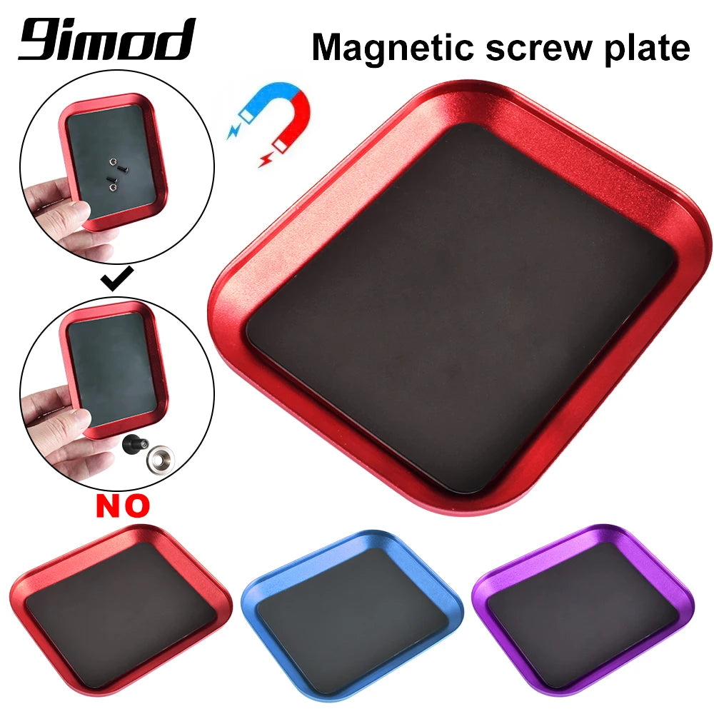 9IMOD RC Schraubenablage mit Magnetpad Aluminiumlegierung Magnetschrauben-Speicherplatte für RC Flugzeug Auto Boot Reparaturwerkzeug