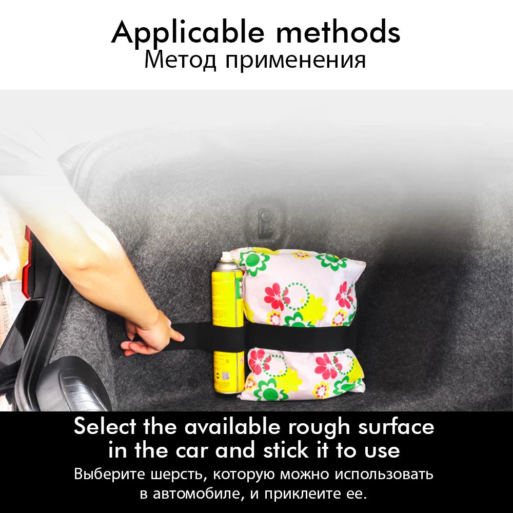 Car Trunk Organizer Firm Nylon Magic Tape Stowing Tidying Fixed Belt Auto Tools Storage Fixing Belt Fire Extinguisher Storage
