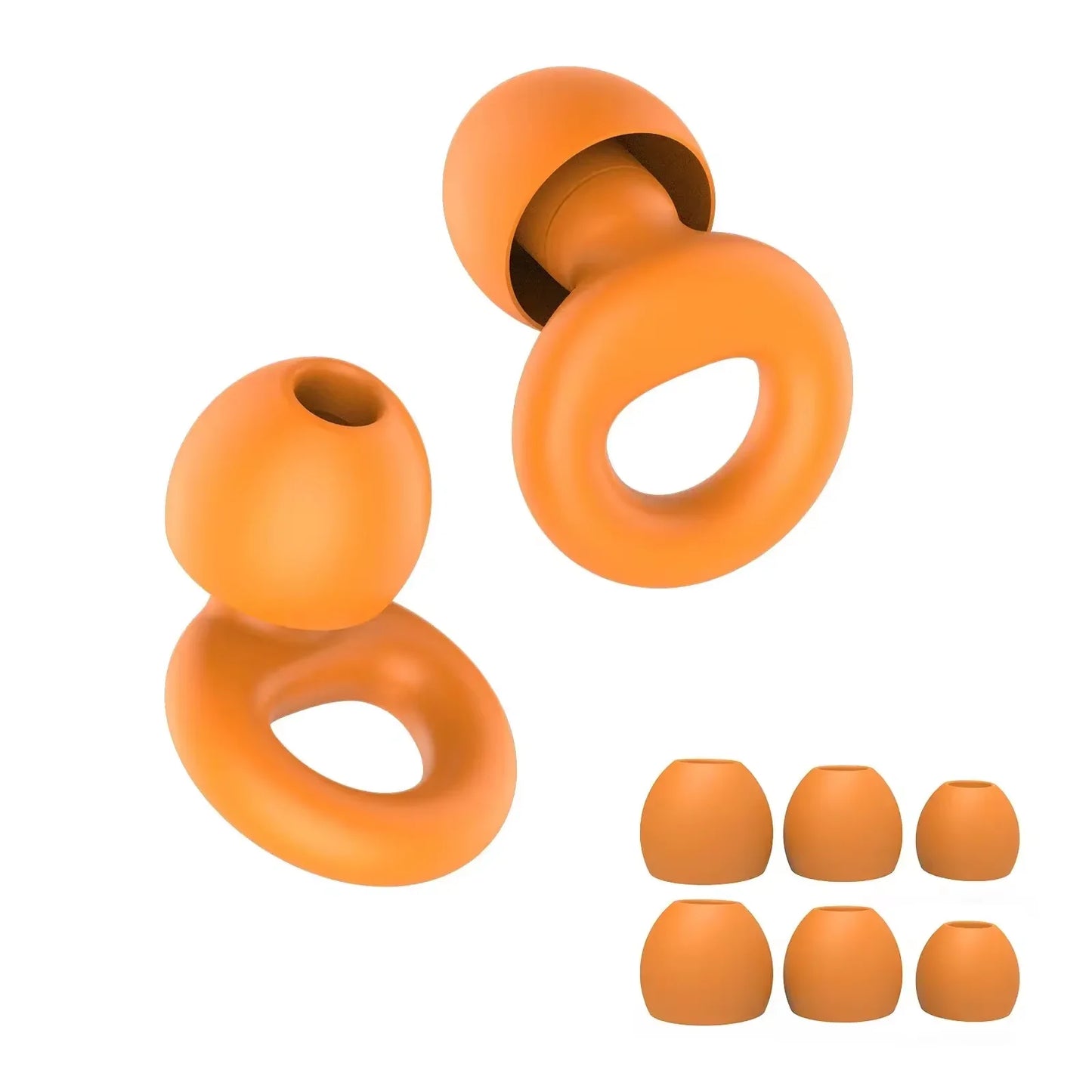 Plugs for Sleep,Swim, Work– Super Soft Silicone Ear Reusable Hearing Protection for Noise Reduction 8 Ear Tips in XS/S/M/L