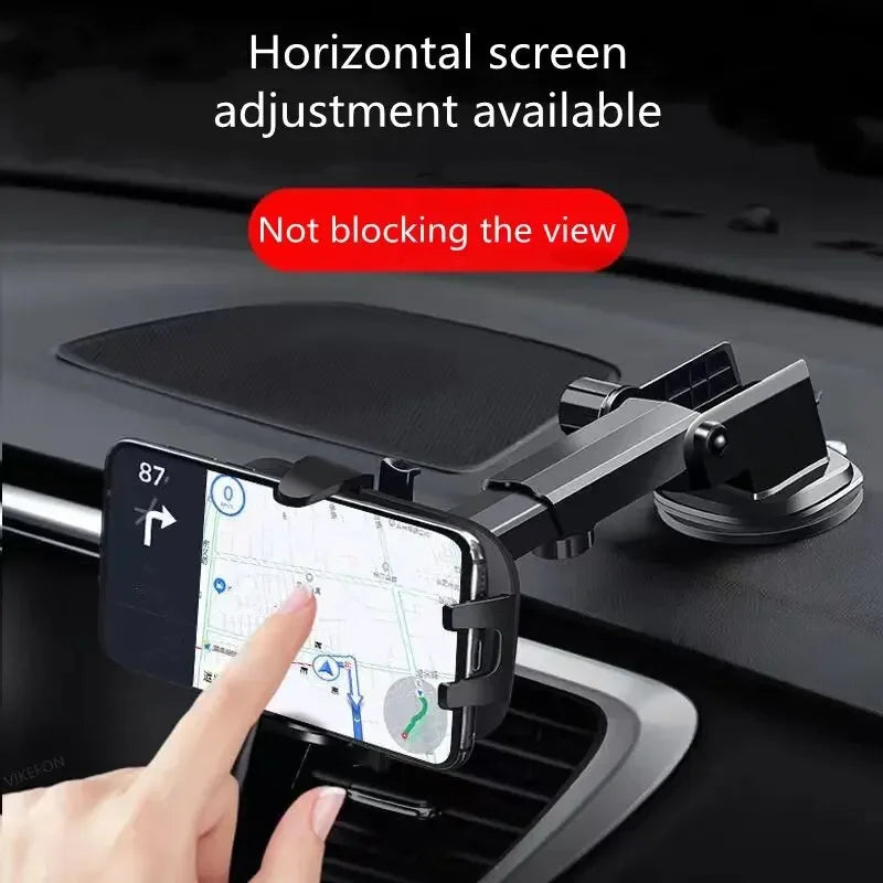 360° Rotatable Car Phone Holder Universal Windshield Suction Cup & Air Vent Mount Stand for Cellphone Stable Car Phone Bracket