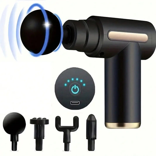 2026 High-Power Muscle Relaxer - Rechargeable Deep Tissue Massage Gun With 4 Heads For Full Body Relief,Ultimate Muscle Recovery
